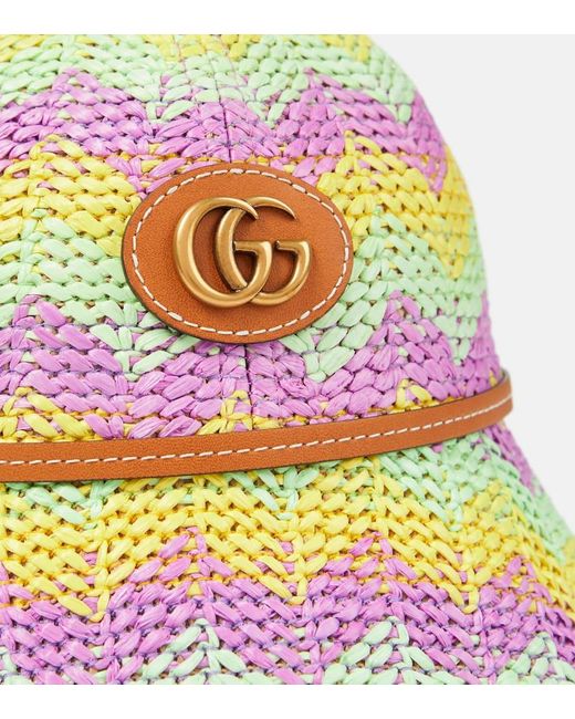 Sombrero de pescador con GG y ribetes de piel Gucci de color Multicolor