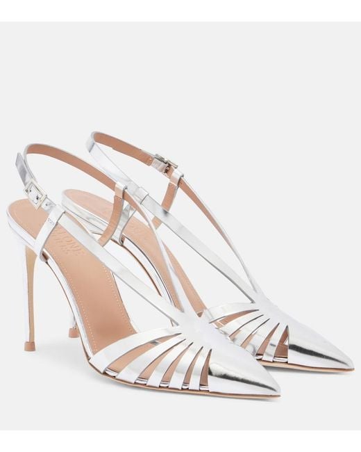 Malone Souliers Janette Metallic Leather Slingback Pumps