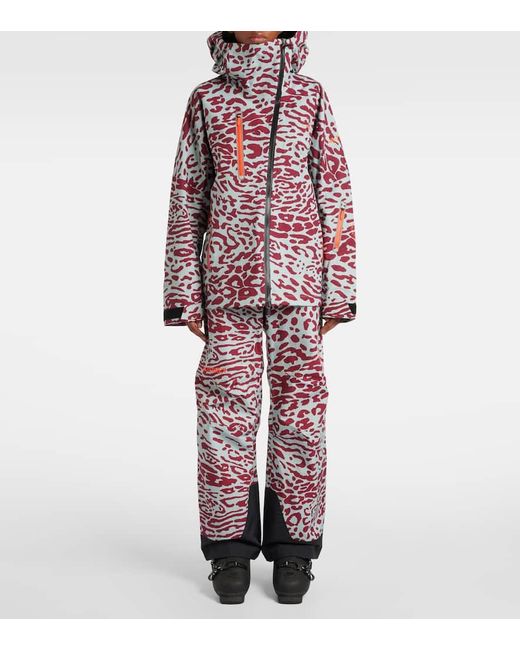 Adidas By Stella McCartney Red X Terrex Truenature 2L Leopard-Print Ski Pants