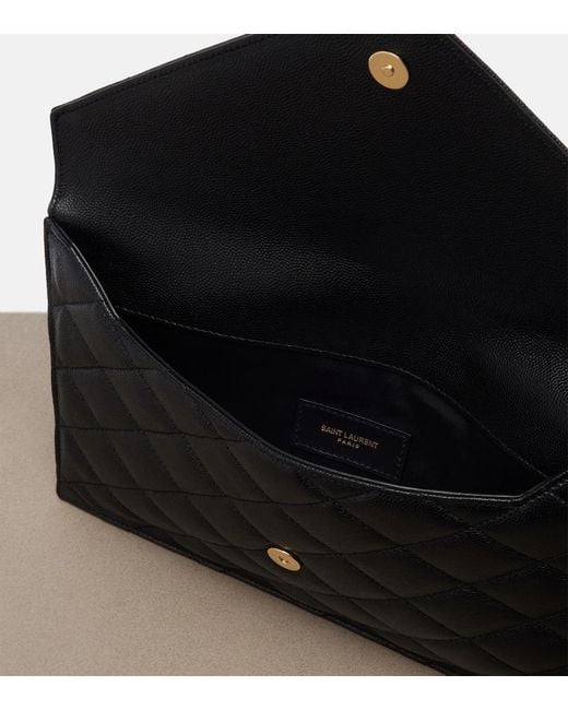 Saint Laurent Black Paris Leather Clutch