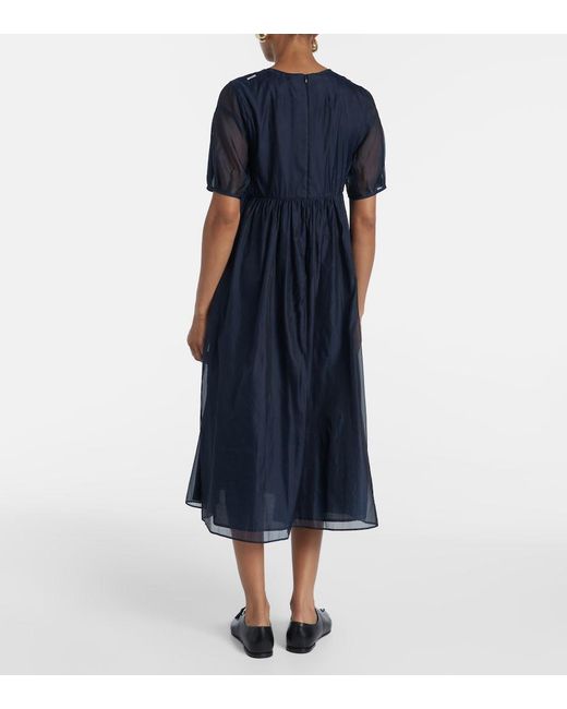 Max Mara Blue Fatoso Silk-Blend Organza Midi Dress