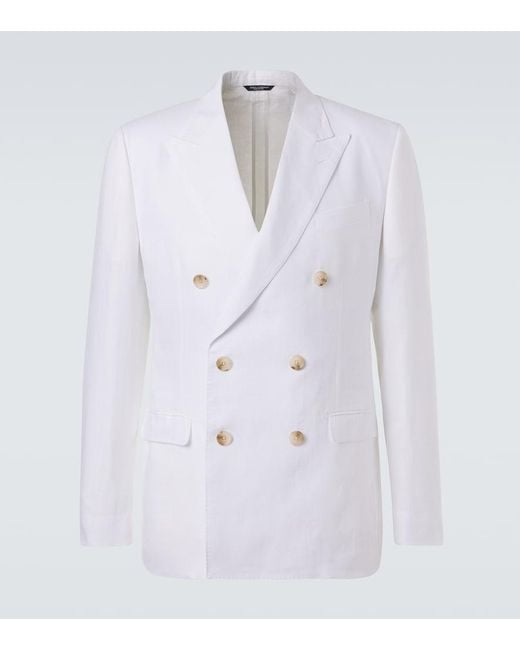 Dolce & Gabbana White Linen Blazer for men