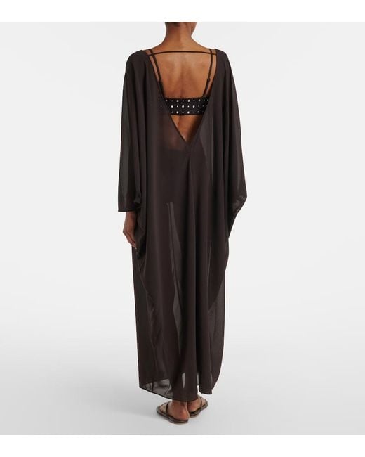 Staud Black Nour Chiffon Beach Dress