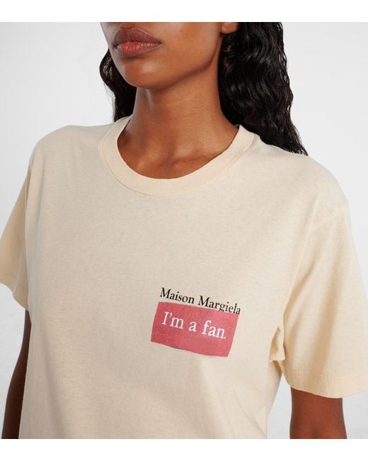 Maison Margiela Natural Printed Cotton Jersey T-Shirt