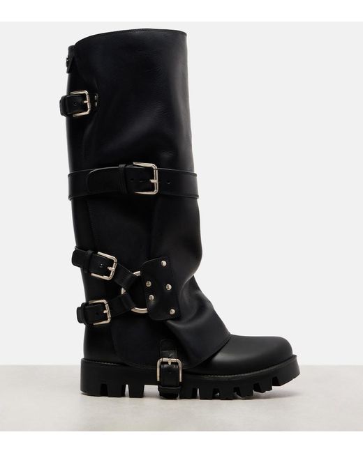 Dolce & Gabbana Black Leather Biker Boots