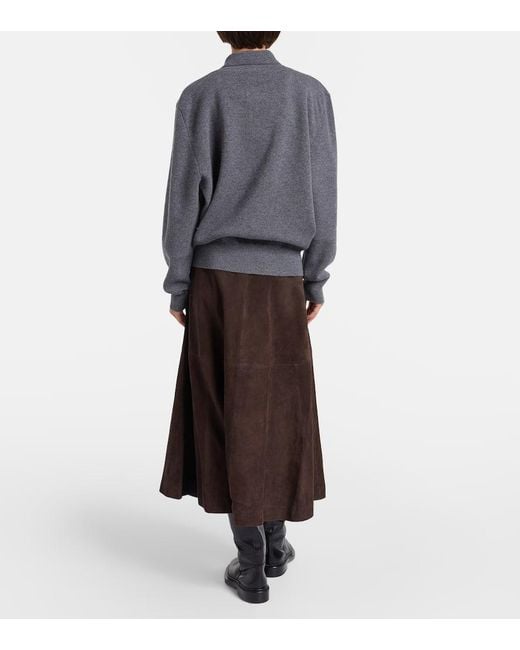 Rohe Gray Wool And Cashmere Polo Sweater