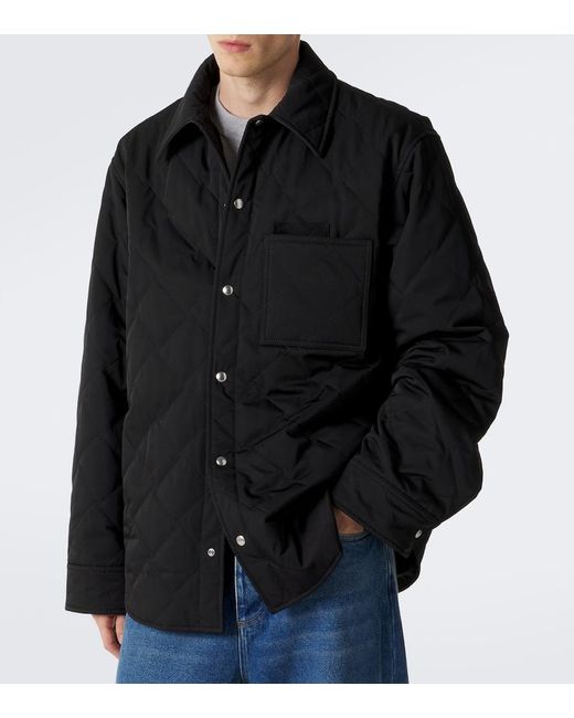 Bottega Veneta Black Intrecciato Quilted Cotton-Blend Overshirt for men