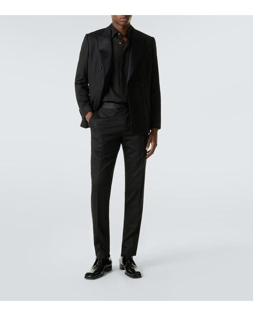 Lardini Black Tencel And Linen Shirt for men