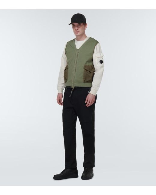 C P Company Green Cotton Jersey Vest for men