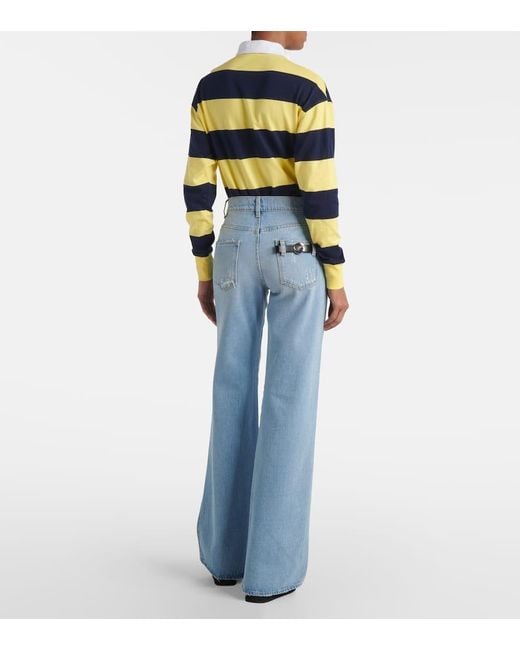 Jeans Anchos Con Piel Coperni de color Blue