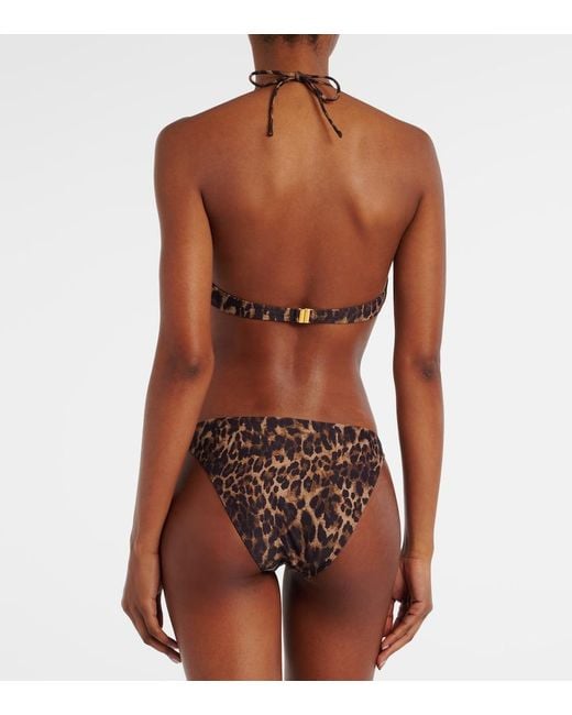Nili Lotan Brown Leopard-Print Bikini Bottoms