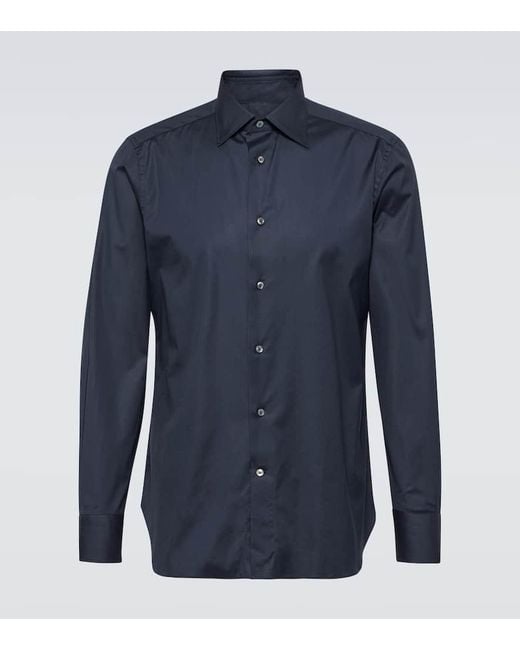 Zegna Oxford-Hemd Aus Baumwolle in Blue für Herren
