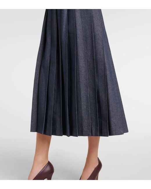 Max Mara Blue Midirock Vale Aus Denim