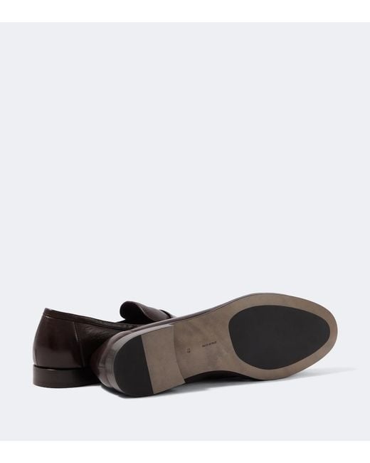 The Row Brown Soft Leather Loafers for men