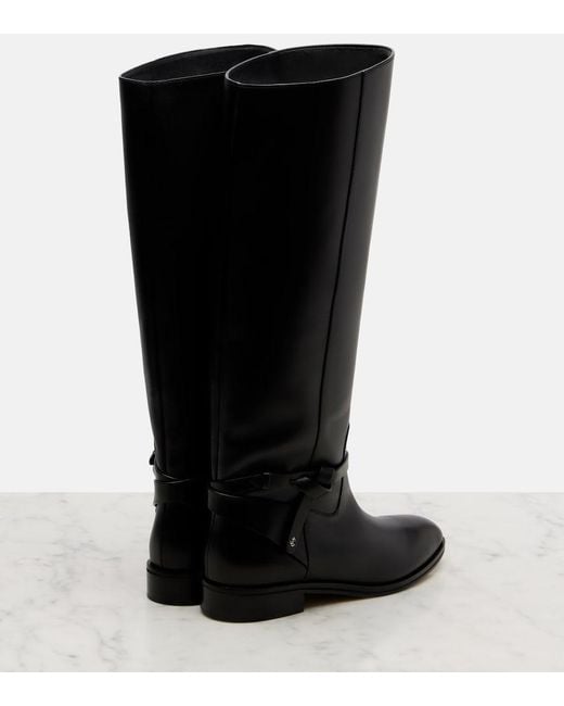 Jimmy Choo Black Lawton Leather Knee-High Boots