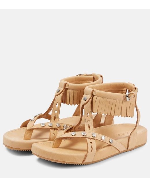 Isabel Marant Brown Silya Studded Leather Sandals