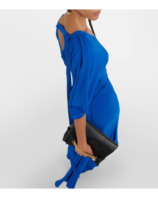 Victoria Beckham Blue Cady Midi Dress