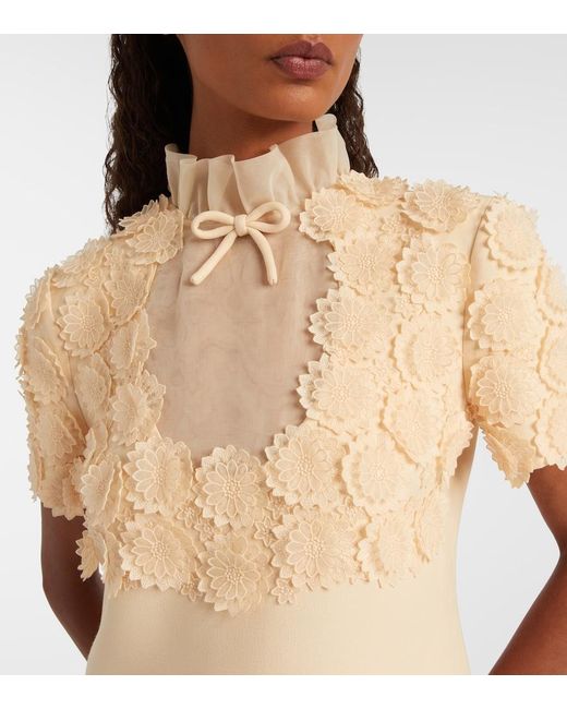 Valentino Natural Crepe Couture Embroidered Minidress