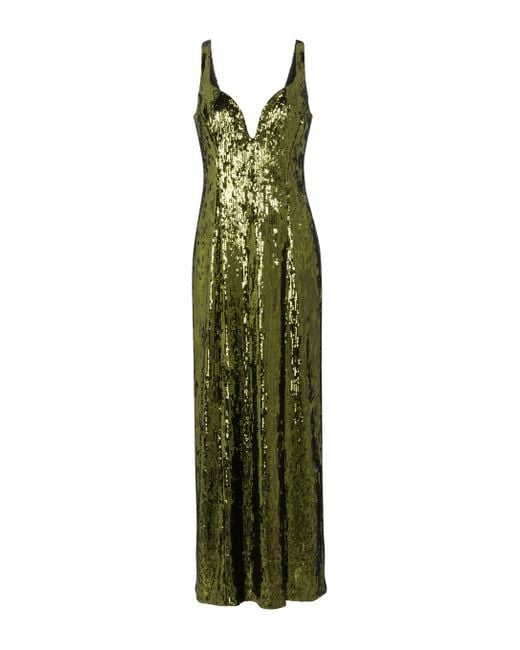 Galvan Green Savannah Sequined Midi Dress