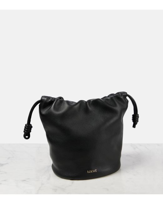 Loewe Black Flamenco Small Leather Bucket Bag
