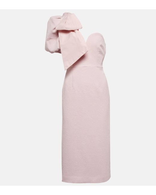 Rebecca Vallance Pink Bon Ami One-shoulder Midi Dress