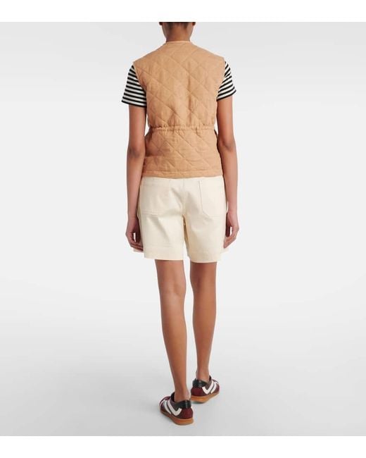 Moncler Natural Vigny Quilted Linen Vest