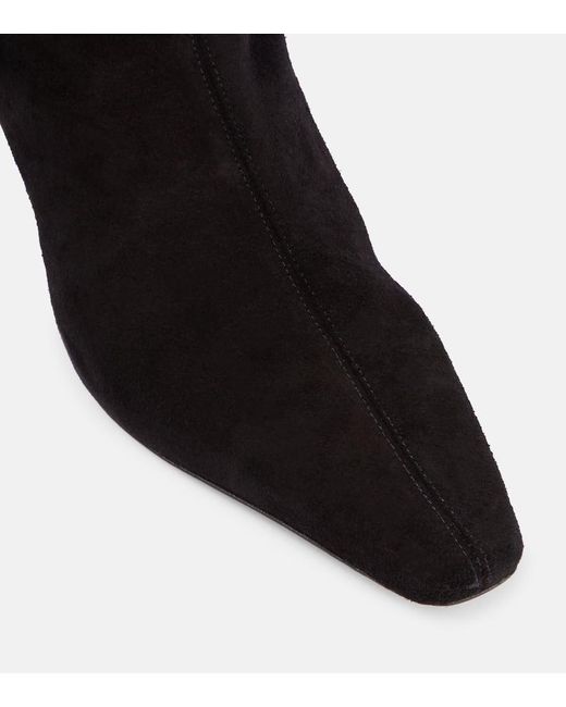 Staud Black Stiefel Wally Aus Veloursleder