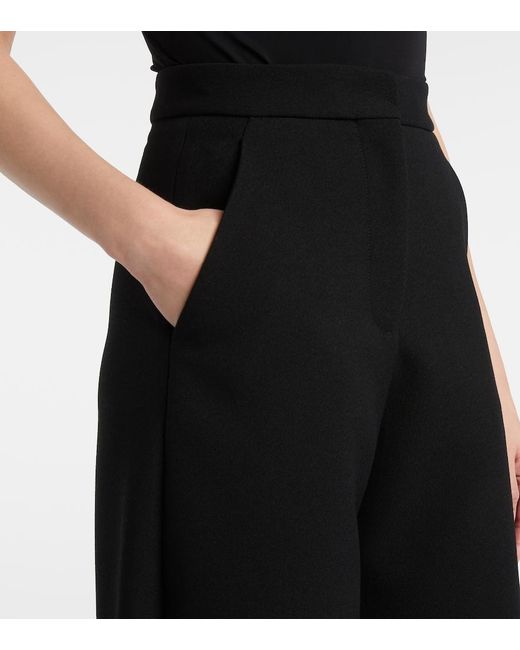 Alaïa Black Wool-Blend Barrel-Leg Pants