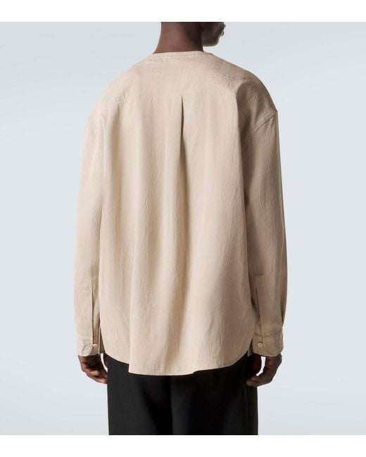 Jacquemus Natural Pastro Herringbone Linen-Blend Shirt for men