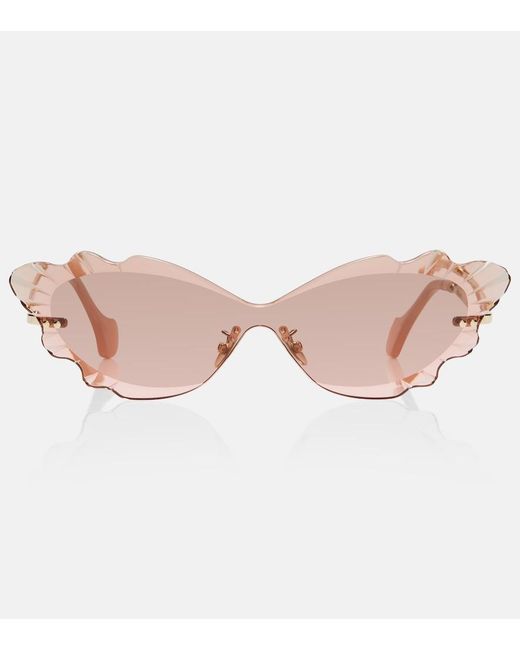 Aquazzura Pink Palm Beach Cat-Eye Sunglasses