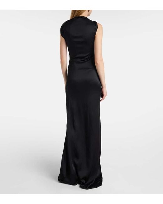 Victoria Beckham Black Crepe Satin Gown