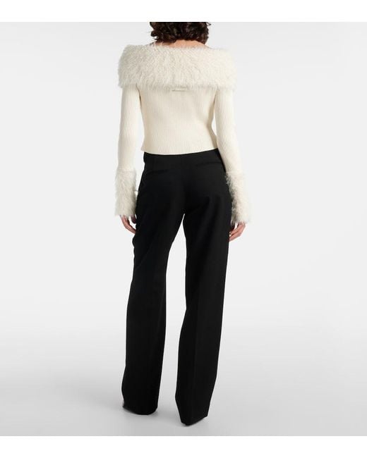 Jean Paul Gaultier White Ribbed-Knit Top