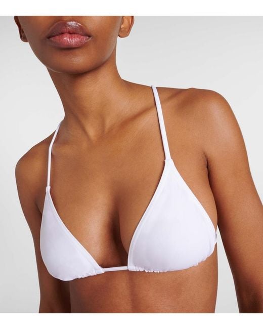Eres White Mouna Triangle Bikini Top
