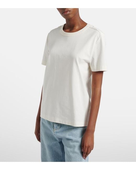 Bottega Veneta White Intrecciato Cotton Jersey T-Shirt