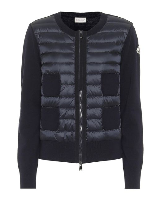 Moncler Quilted Down Jacket in Blue | Lyst