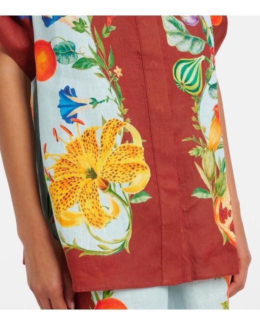 ALÉMAIS Multicolor Dahlia Floral Linen Shirt