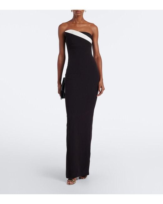 Roland Mouret Black Draped Bustier Gown
