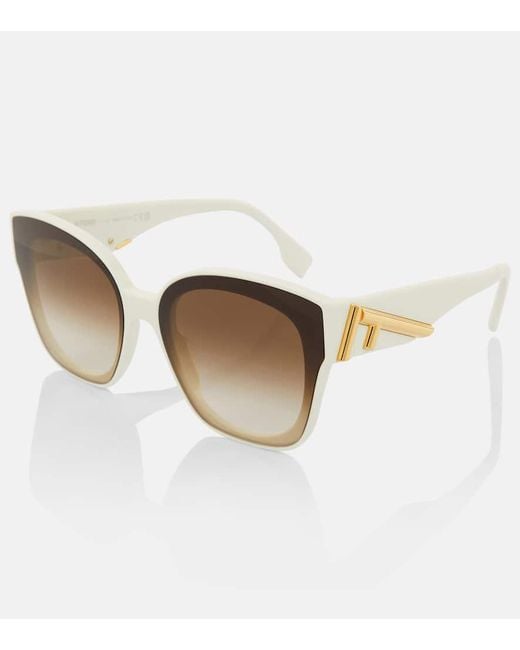 Fendi Brown Eckige Sonnenbrille First Butterfly
