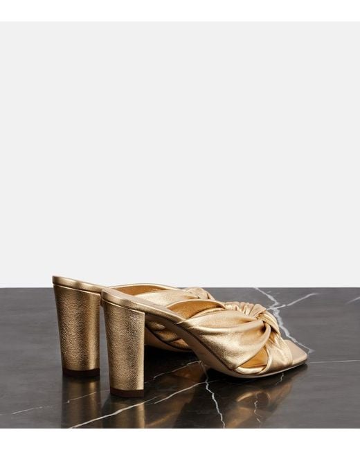 Jimmy Choo Avenue 85 Metallic Leather Sandals