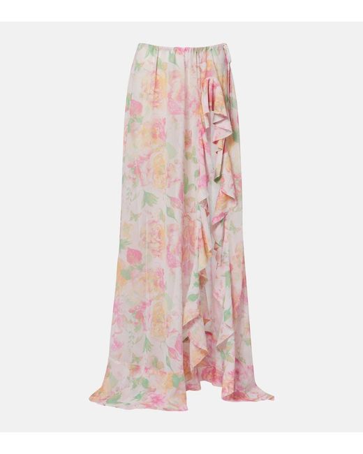 Bananhot Pink Clara Floral Maxi Skirt