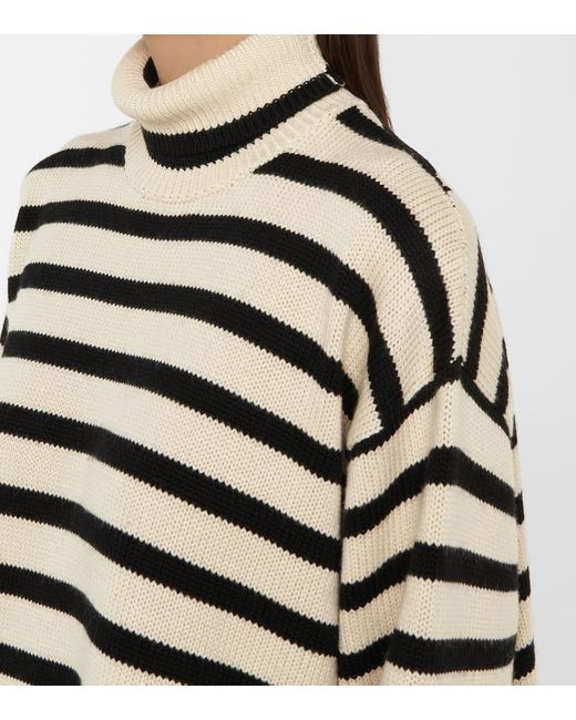 Totême  Multicolor Striped Turtleneck Wool-blend Sweater