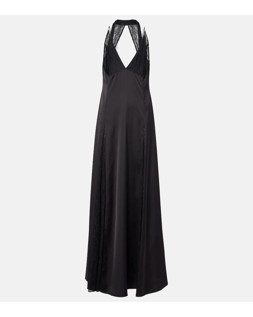 The New Arrivals Ilkyaz Ozel Black Paige Satin And Lace Gown
