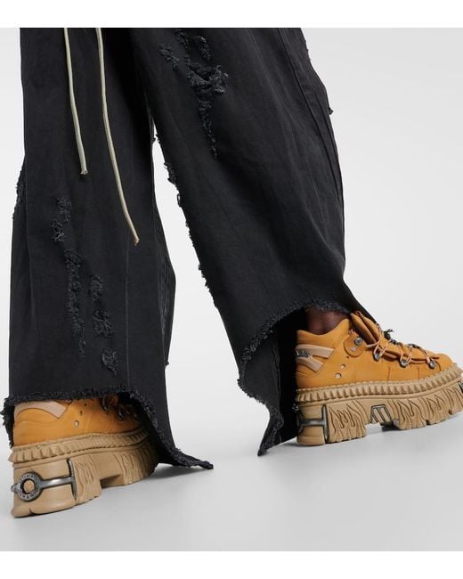 X New Rock zapatillas con plataforma de piel Vetements de color Metallic
