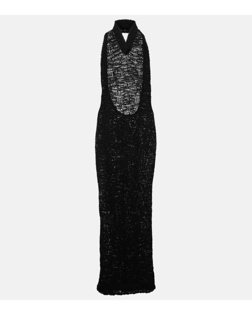 Alexandre Vauthier Black Halterneck Cotton Jersey Gown