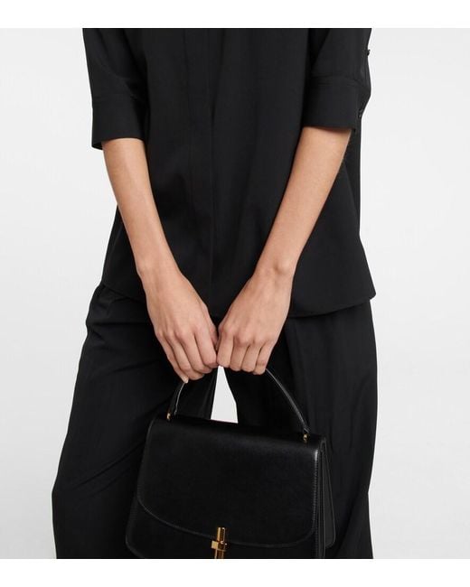The Row Black Elada Wool-Blend Shirt