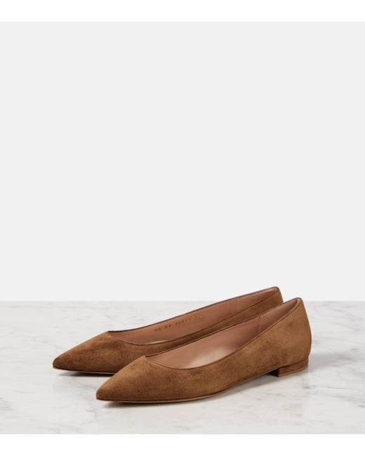 Gianvito Rossi Brown Gianvito Suede Ballet Flats