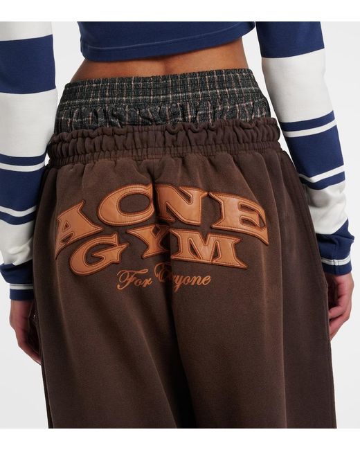 Pantalones Deportivos De Algodon Acne de color Brown