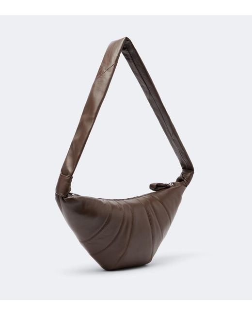 Lemaire Brown Croissant Medium Leather Shoulder Bag