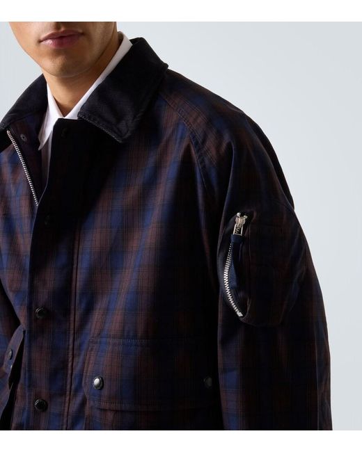 Comme des Garçons Blue Checked Cotton Blouson for men