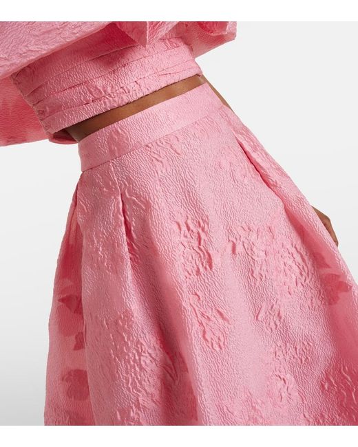 【REBECCA VALLANCE】ゼリーフローラルマキシスカート Rebecca Vallance Zelie Floral Maxi Skirt in Pink | Lyst